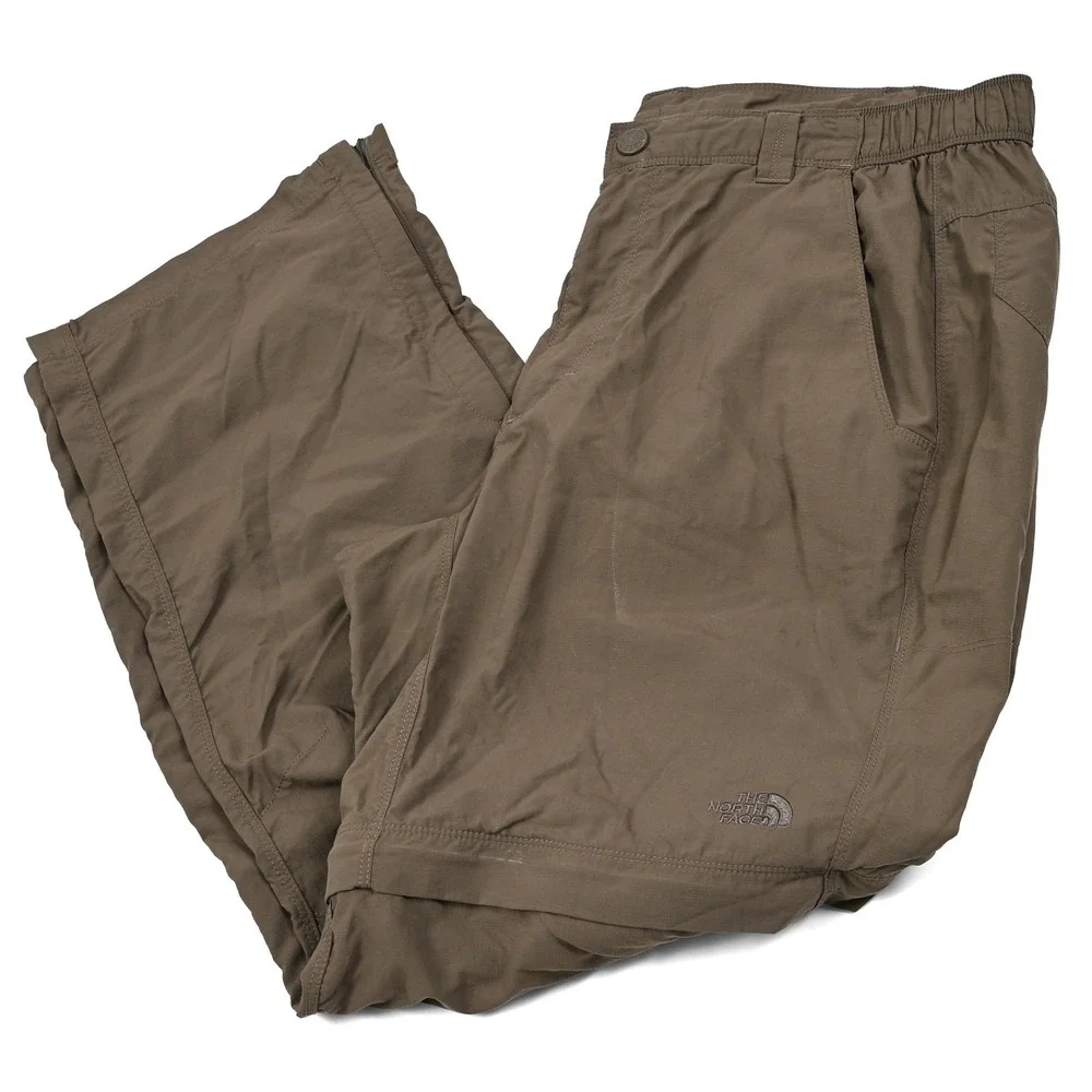 The North Face Pants Mens L 34x29 Brown‎ Convertible Cargo Ankle Zips Drawstring
